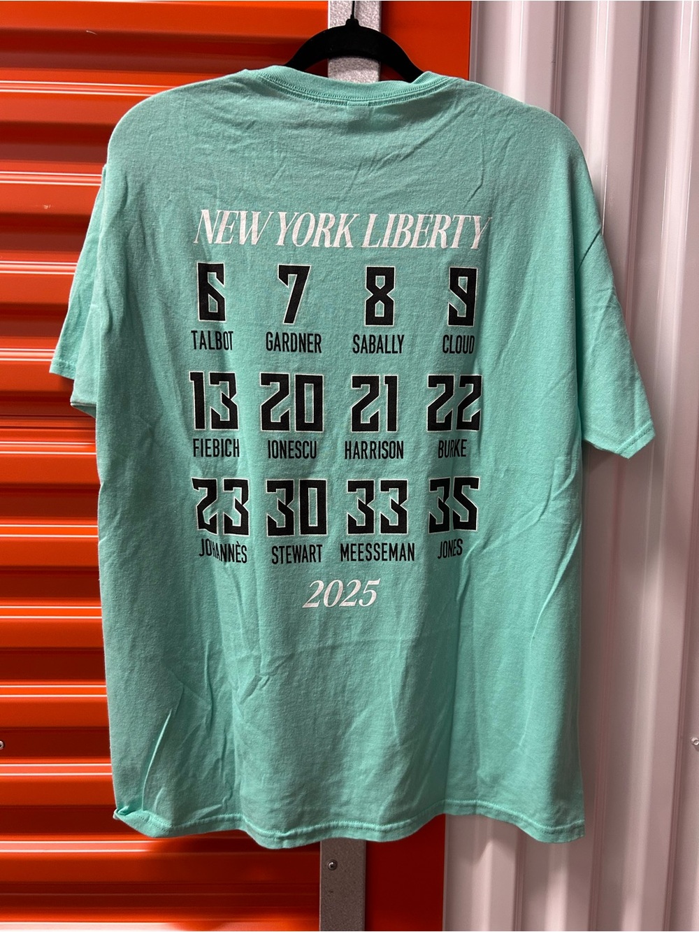 New York Liberty Women's Team Roster Tee - Mint Green L